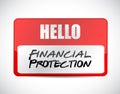 Financial Protection name tag sign concept