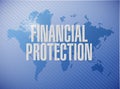 Financial Protection world map sign concept