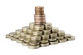 Financial pyramid make of coin Royalty Free Stock Photo