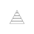 Financial pyramid vector icon symbol isolated on white background