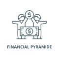Financial pyramide vector line icon, linear concept, outline sign, symbol