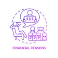 Financial reasons purple gradient concept icon