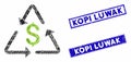 Financial Recycling Mosaic and Grunge Rectangle Kopi Luwak Watermarks