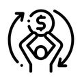 Financial replay icon vector outline illustration
