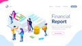 Financial report concept. People do paperwork concept design. Can use for web banner, infographics, hero images. Flat
