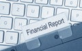 Financial Report - folder with text on computer keyboard