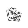 Financial report line icon