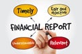 Financial reports mind map with marker, business concept background Royalty Free Stock Photo