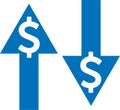 Financial risk icon, Finance icon, risk blue vector icon