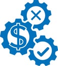 Financial risk icon, Finance icon, risk blue vector icon