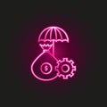 Financial risk management neon style icon. Simple thin line, outline vector of business and management icons for ui and ux, Royalty Free Stock Photo