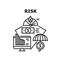 Financial Risk Vector Concept Black Illustration