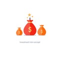 Financial risks, prize fund money icon, dangerous business Royalty Free Stock Photo