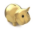 Financial, savings and business concept with a golden piggy bank