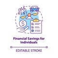 Financial savings for individuals concept icon