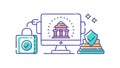 Financial Security Bank Protection Icon, Digital Safeguards, vector design Generative AI Royalty Free Stock Photo