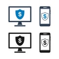 Financial Security Icon Set. Royalty Free Stock Photo