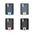 Financial Security Icon Set. Royalty Free Stock Photo