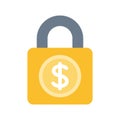 Financial security icon on white background Royalty Free Stock Photo