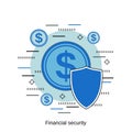 Financial security, online banking, money protection vector concept Royalty Free Stock Photo