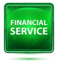 Financial Service Neon Light Green Square Button Royalty Free Stock Photo