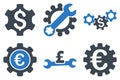 Financial Settings Flat Glyph Icons