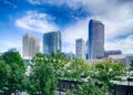 Financial skyscraper buildings Charlotte North Carolina USA Royalty Free Stock Photo