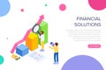 Financial solution concept with characters. Can use for web banner, infographics, hero images. Flat isometric vector Royalty Free Stock Photo