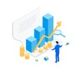 Financial statement isometric concept Royalty Free Stock Photo