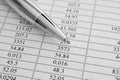 Financial statements. Ballpoint pen on financial statements Royalty Free Stock Photo