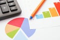 Financial statements. Business Graph Royalty Free Stock Photo