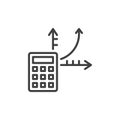 Financial statistics accounting line icon