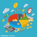 Financial statistics, business infographic, business report vector concept Royalty Free Stock Photo