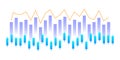 Financial stock market charts with candlestick and line graphs showing data fluctuations Royalty Free Stock Photo