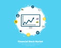 Financial stock market concept. Trading, e-commerce, capital markets, investments, finance. Growth of economic Royalty Free Stock Photo