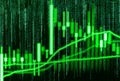 Financial stock market data. Candle stick graph chart of stock m Royalty Free Stock Photo