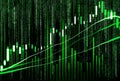 Financial stock market data. Candle stick graph of stock market Royalty Free Stock Photo