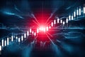 Financial stock market graph, candlestick chart, abstract background, double exposure Royalty Free Stock Photo