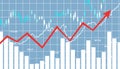 Financial stock market graph