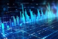 Financial stock market graph on technology abstract background Royalty Free Stock Photo