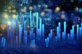 Financial stock market graph on technology abstract background Royalty Free Stock Photo