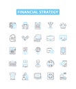 Financial strategy vector line icons set. Financial, Strategy, Investment, Planning, Budgeting, Forecasting, Analysis Royalty Free Stock Photo