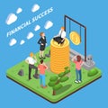 Financial Succes Isometric Composition Royalty Free Stock Photo