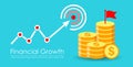 Financial success icon, rising business graph vector cartoon Royalty Free Stock Photo