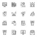 Financial success line icons set Royalty Free Stock Photo