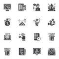 Financial success vector icons set Royalty Free Stock Photo