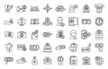 Financial support icons set outline vector. Finance advice