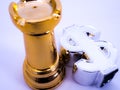 Financial symbol and .chess Royalty Free Stock Photo