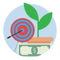 Financial target icon