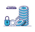 Financial technology security icons Royalty Free Stock Photo